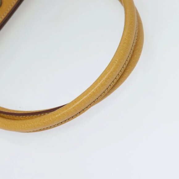 PRADA 2way Hand Bag Canvas Leather Beige Silver Auth - Picture 10 of 16